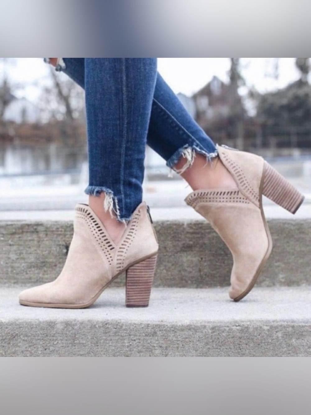 Vince Camuto Suede Fileana Split Shaft Booties